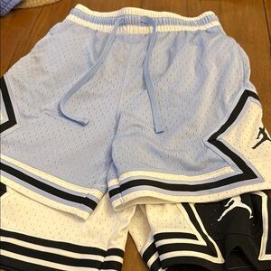 Light Blue and White Jordan Nike Basketball Athletic Shorts